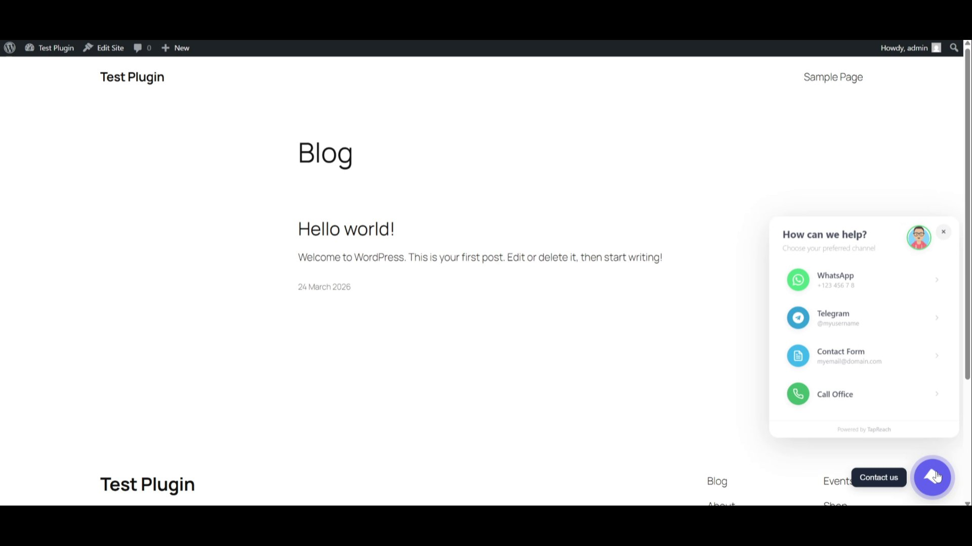 TapReach widget responsive on mobile devices